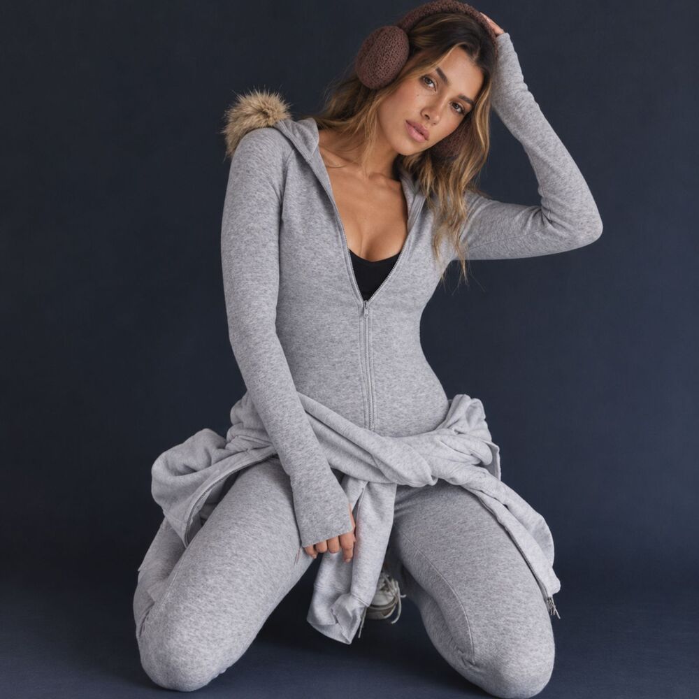 FP Movement Snowmass Onesie In Heather Gray S